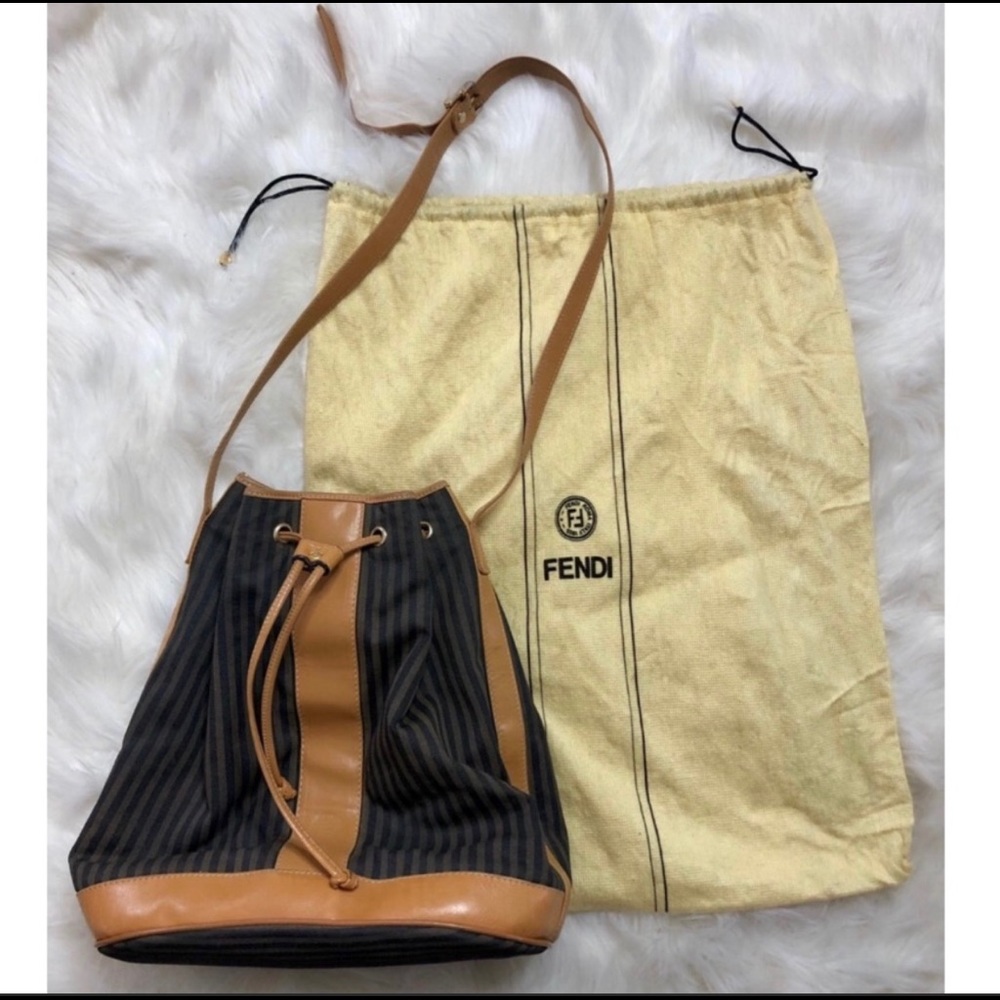 vintage fendi striped bucket bag